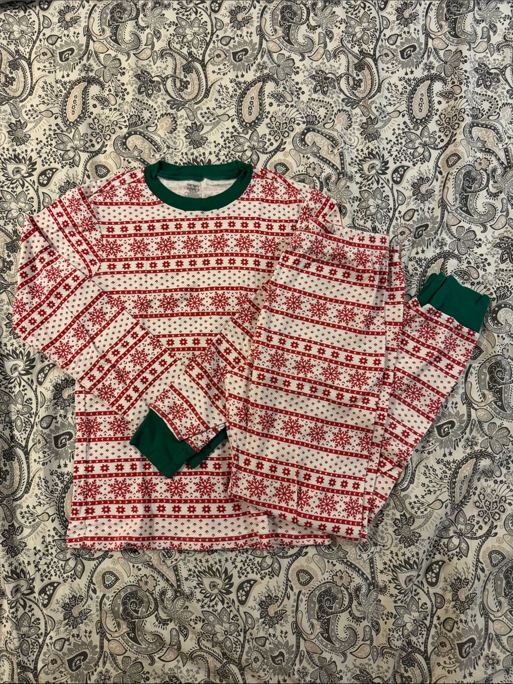 Carters Women Fair Isle Cotton Pajama Set (Size: S)